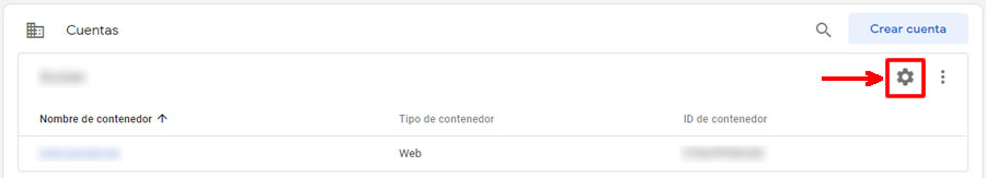 Configuración cuenta Google Tag Manager