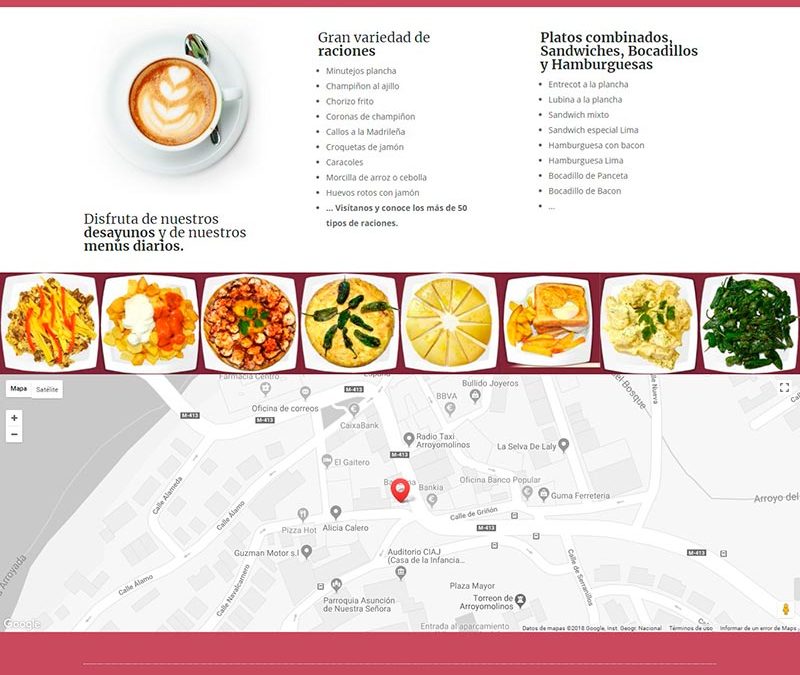 Diseño Web: Cafetería LIMA